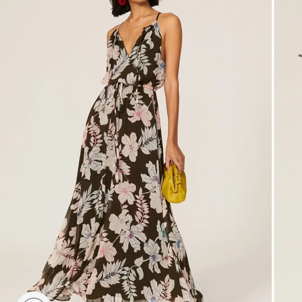 Anthropologie Sanctuary Maxi Dress Big Flirt Chiffon Occasion Tie Waist Sz XXL